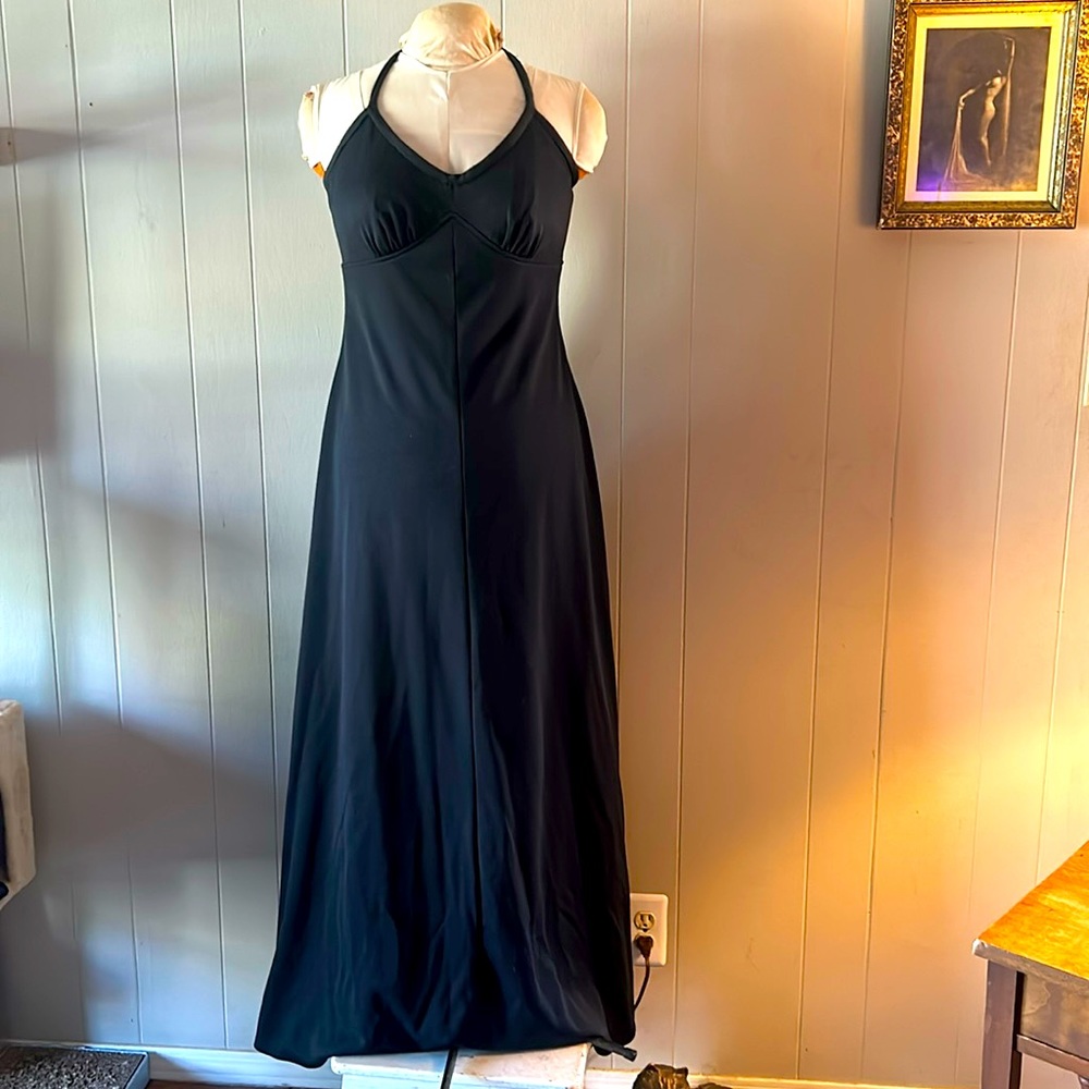 Vintage Black halter top maxi dress.